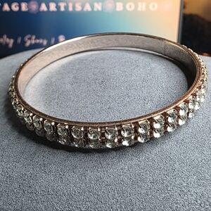 Elegant Rose Gold Silver Crystal Bracelet